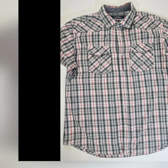 Ecko Button Down Shirt Mens XL Red Black White Chest Pocket‎ Y2K Throwback Style - Picture 2 of 7